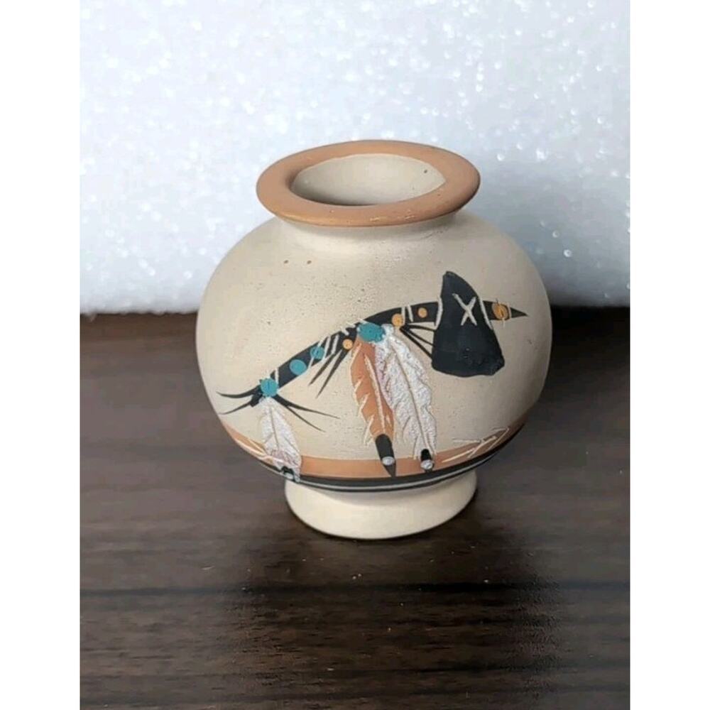 Vintage Betty Selby Southwestern Hand Painted Terra Cotta Pot